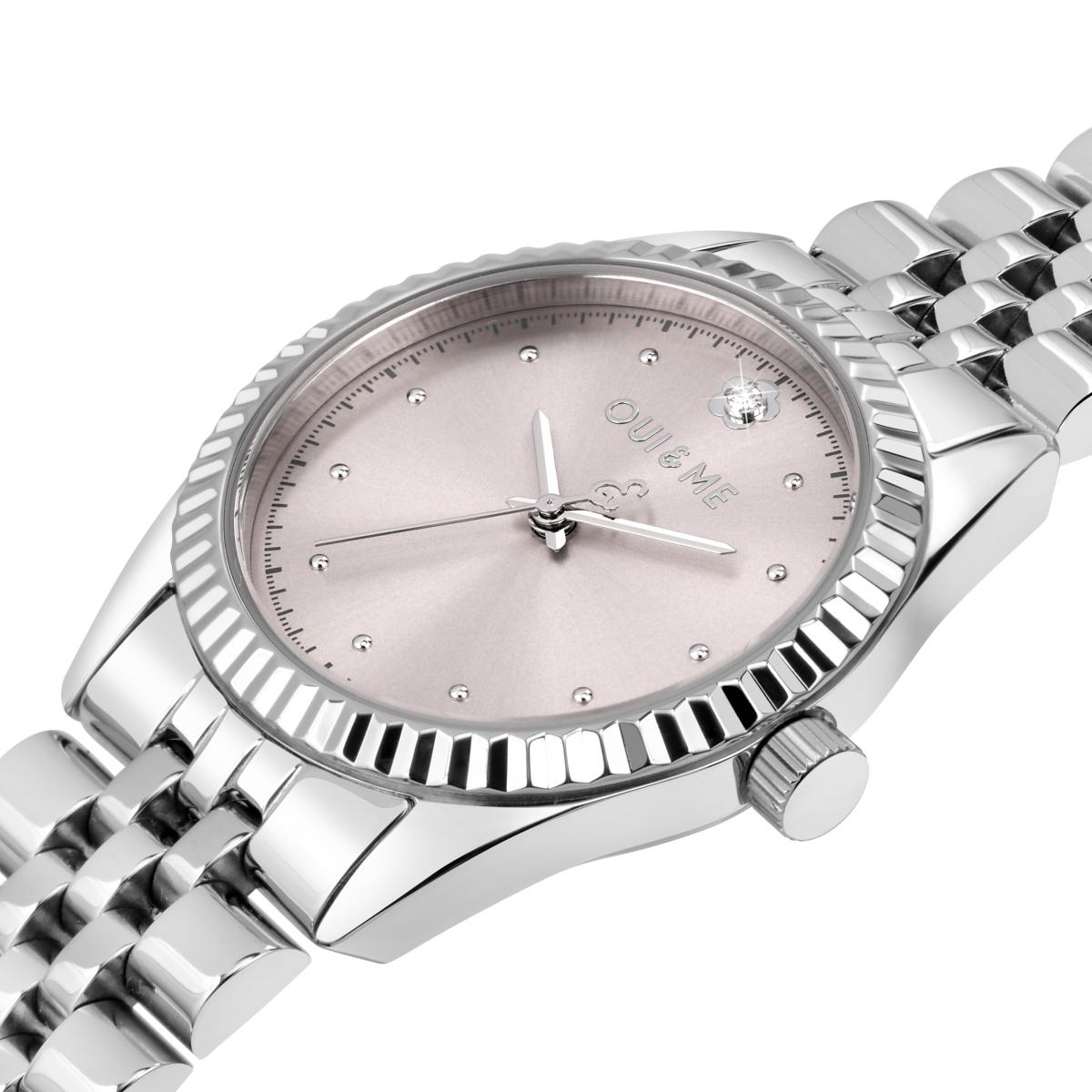 Montre Analogique En Acier Coquette argent - lilas, OUI & ME