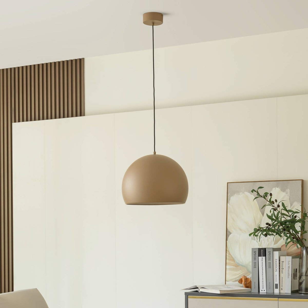 Suspension en aluminium designLED, Lythara marron clair, LUCANDE