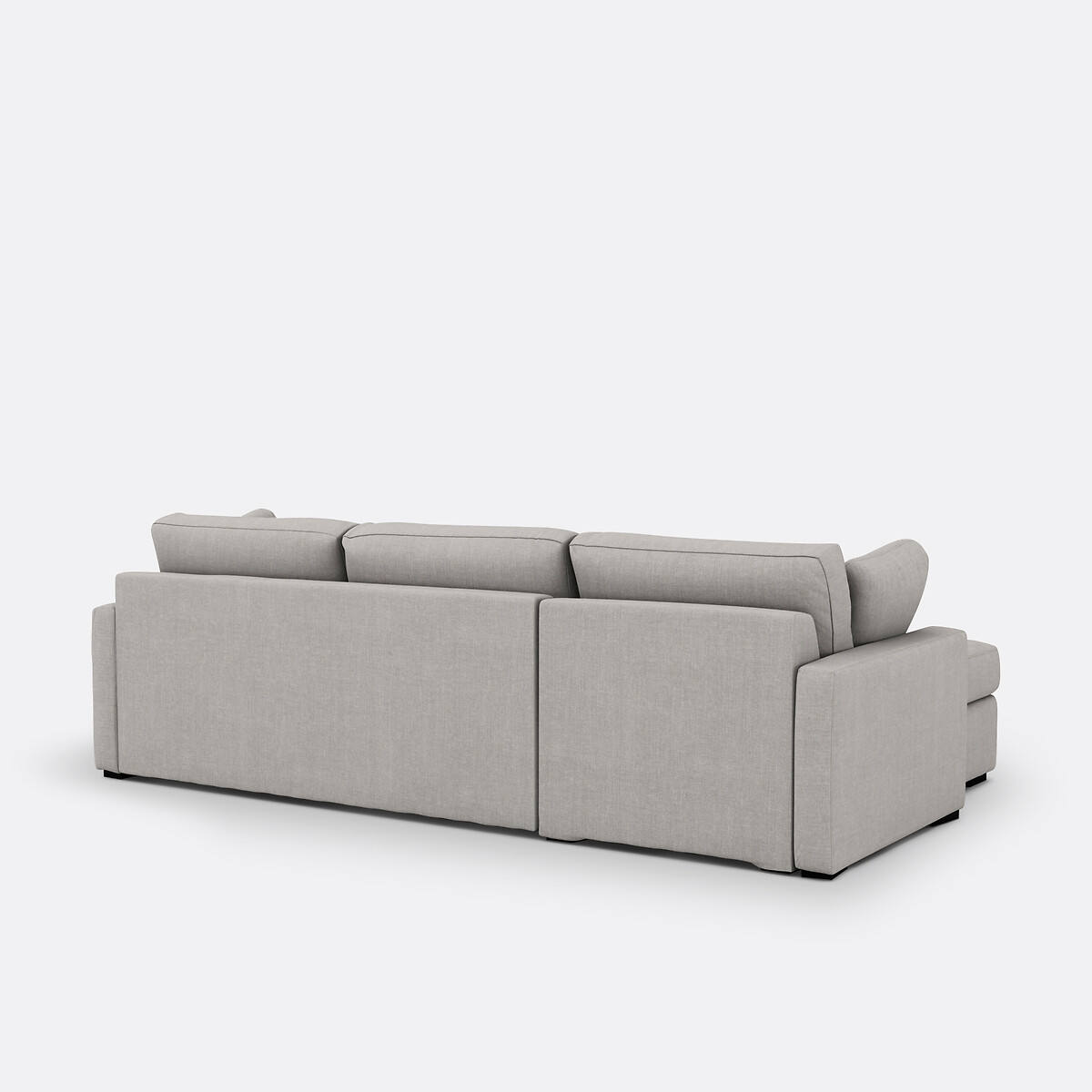 Canapé d'angle, convertible, 4 places, coton et lin, mousse Premium HR, TIMOR gris clair, LA REDOUTE INTERIEURS