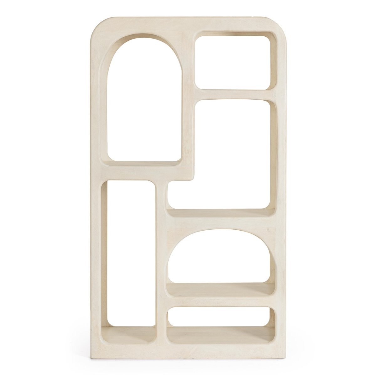 Etagère en bois de manguier avec niches - TATOOINE blanc, MATHI DESIGN