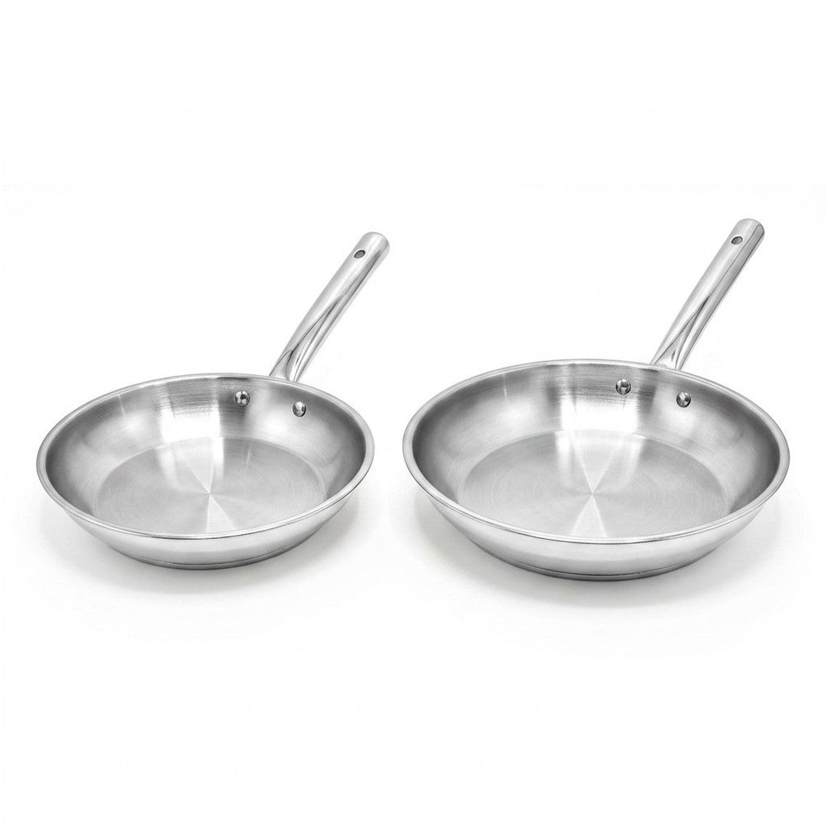 Lot de 2 poêles à frire en inox 20 cm et 28 cm Rhona gris, FACKELMANN
