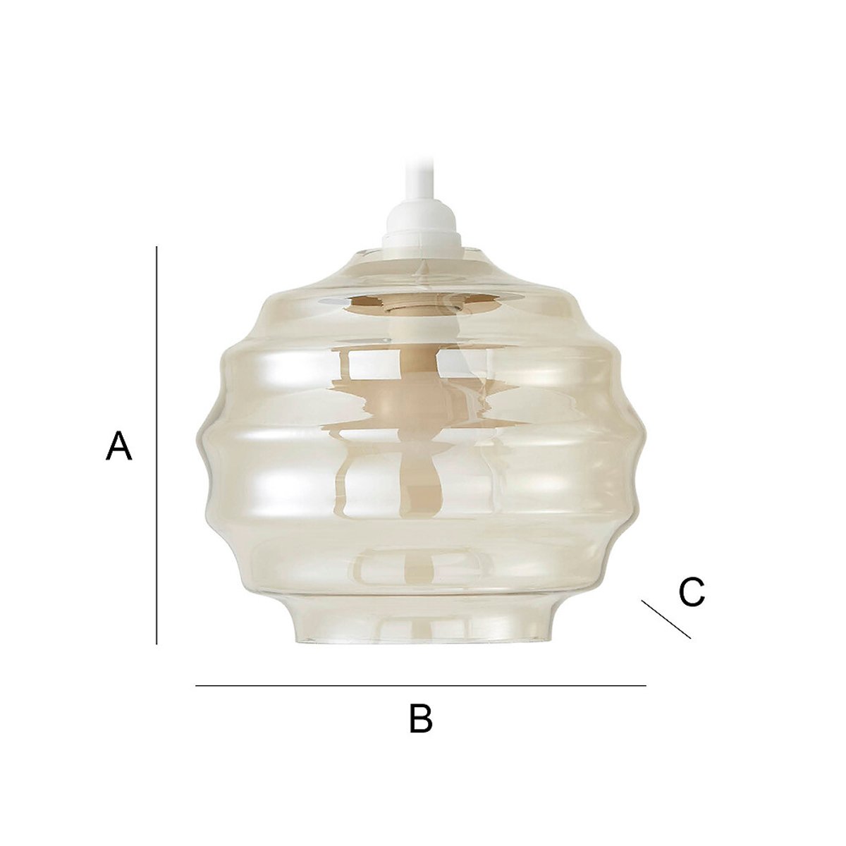 Paige Bubble Glass Easy Fit Pendant Shade in Champagne champagne, SO'HOME