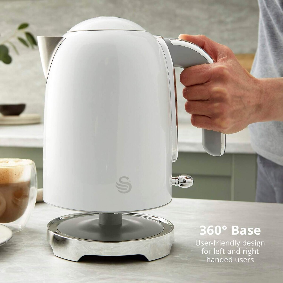 Solace 1.7L Stainless Steel Jug Kettle white, SWAN