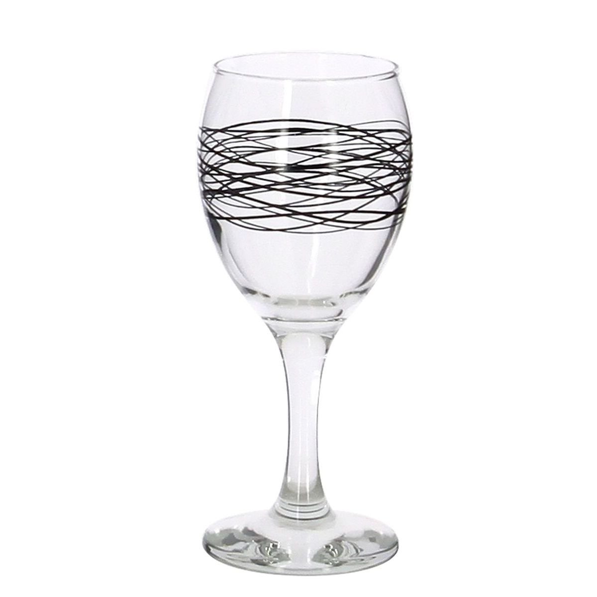 Lot de 6 verres à pied en verre 20,5cl, SERPENTIN transparent, NOVASTYL