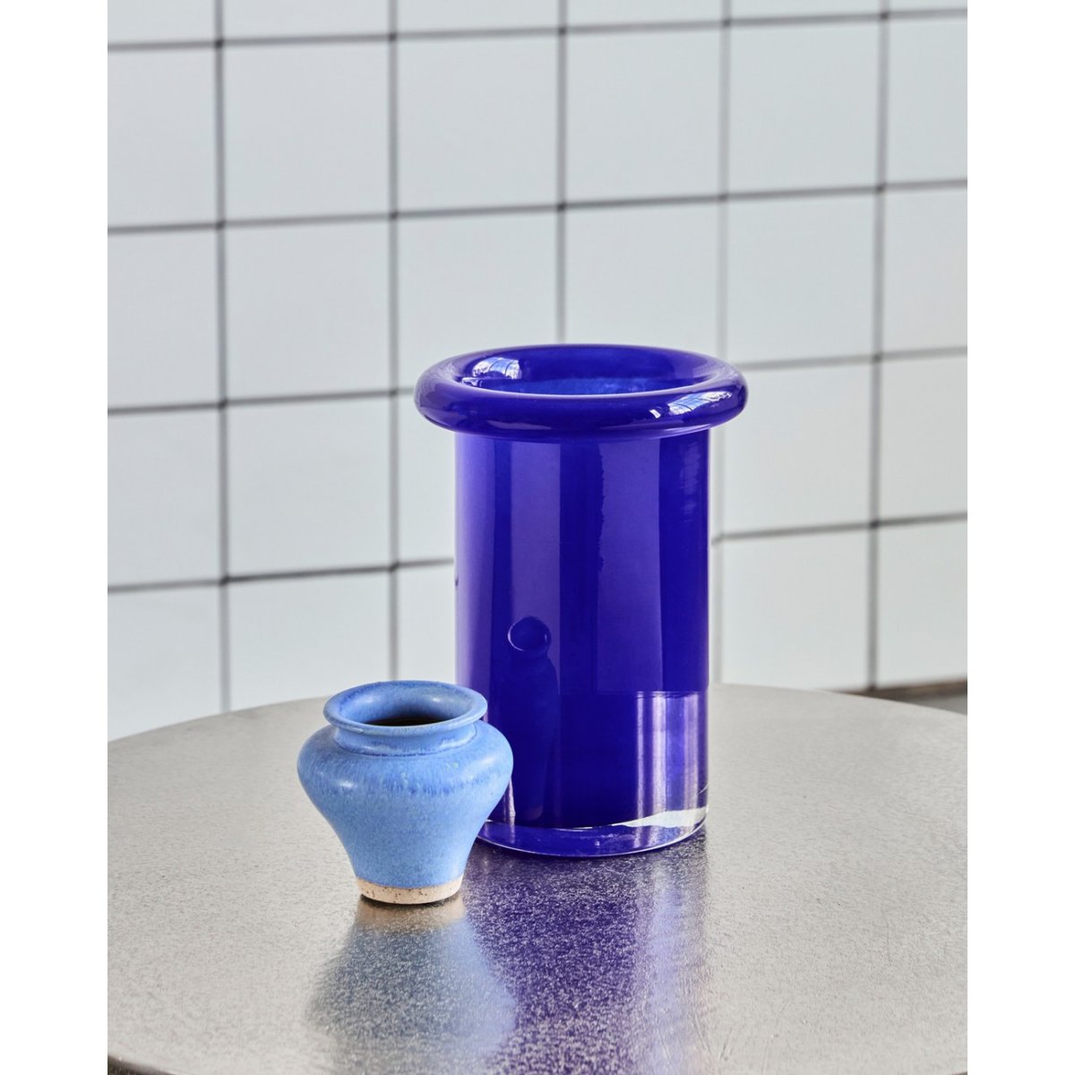 Vase en verre Buck bleu, HOUSE DOCTOR