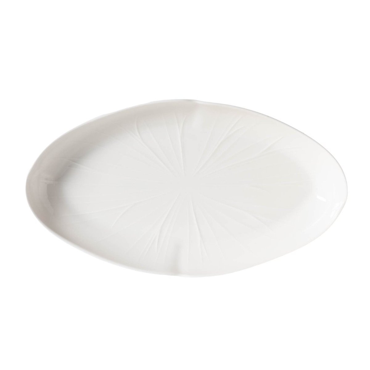 Plat ovale Dahlia 38x21 cm blanc, TABLE PASSION