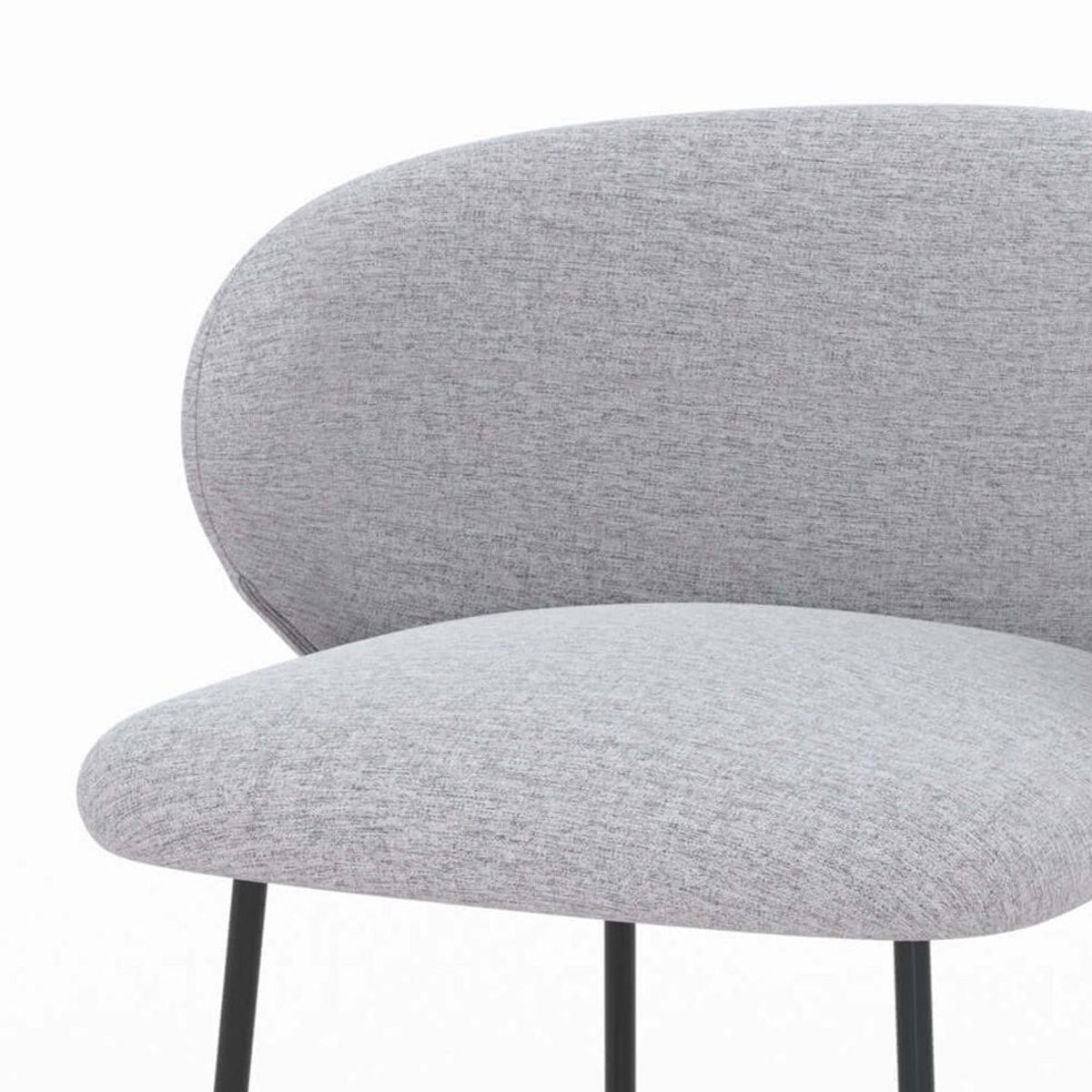 Lot de 2 chaises pour îlot central en tissu 68 cm - VICTORIA gris clair, MAISON PAVANE