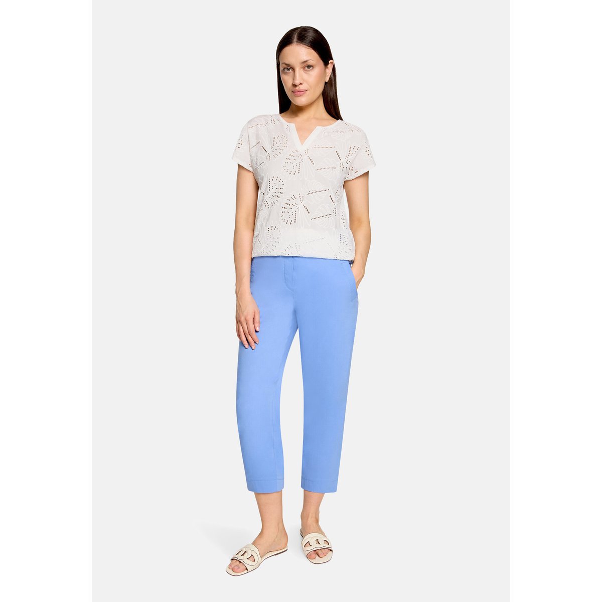 Haut casual à encolure en v blanc, BETTY & CO