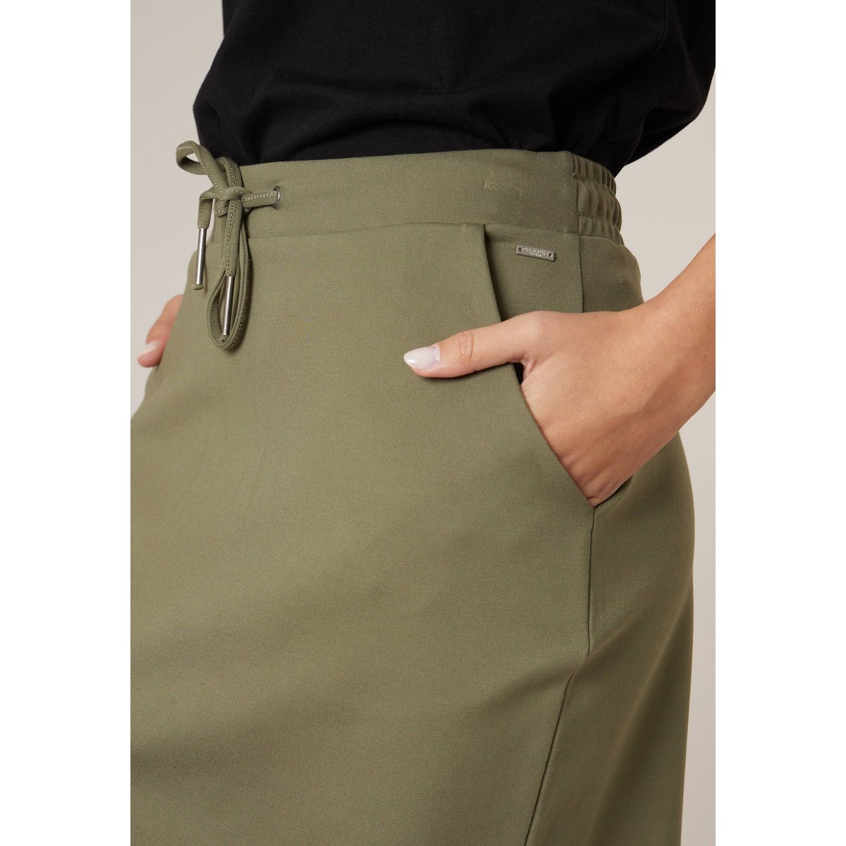 Jupe droite femme ANITA khaki, DEELUXE