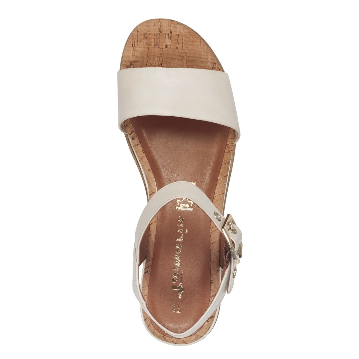 Sandale à talon en cuir beige ivoire, TAMARIS