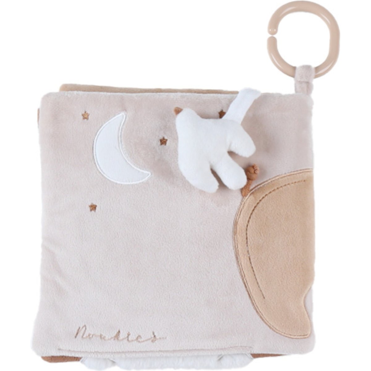 Livre d'éveil ecru, blanc, marron, NOUKIE'S
