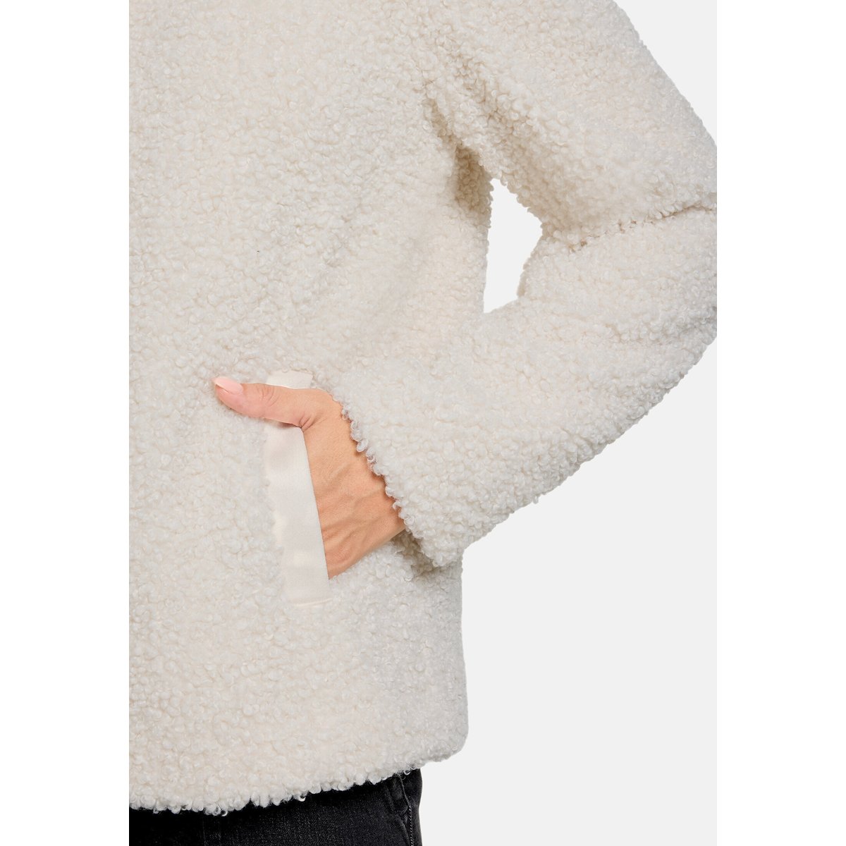 Veste en peluche à col droit white sand, BETTY & CO