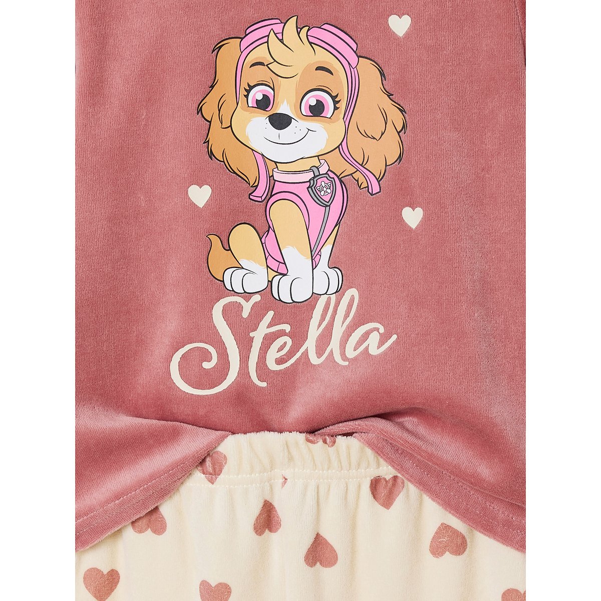 Pyjama Pat'Patrouille en velours rose/écru, VERTBAUDET