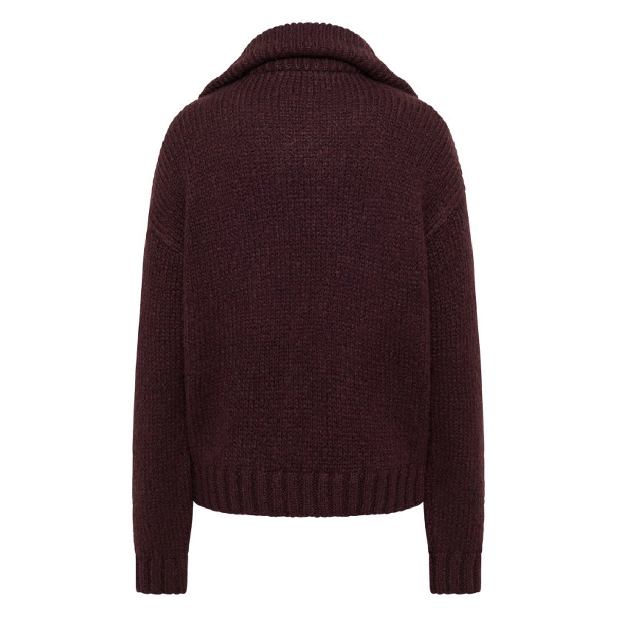 Pull chocolat uni avec une coupe droite et un col camionneur chocolat, MUSTANG