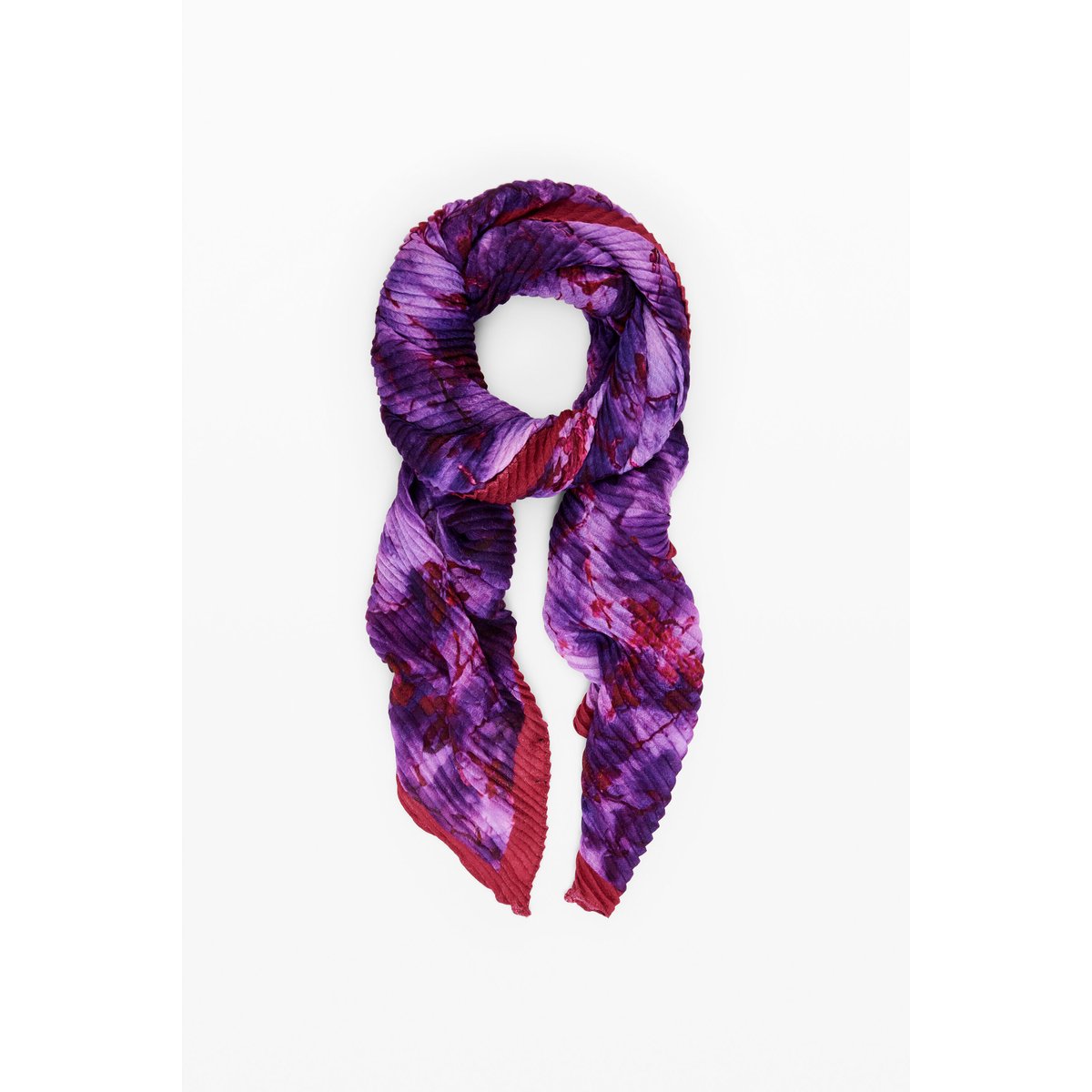 Foulard rectangulaire froissé à fleurs rouge, DESIGUAL
