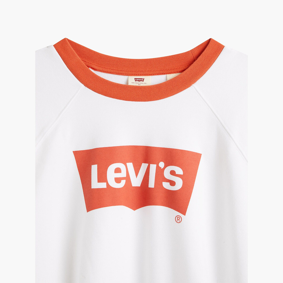 Felpa crop, logo davanti bianco/rosso, LEVI’S PLUS