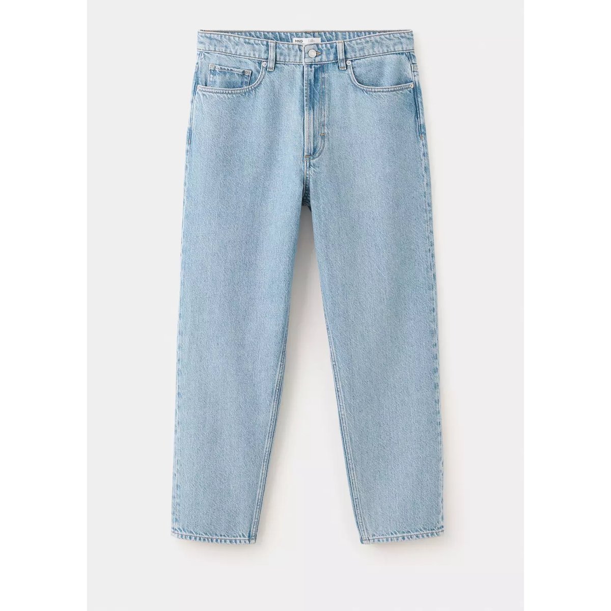Jean Sammy court coupe carotte bleu clair, MANGO MAN