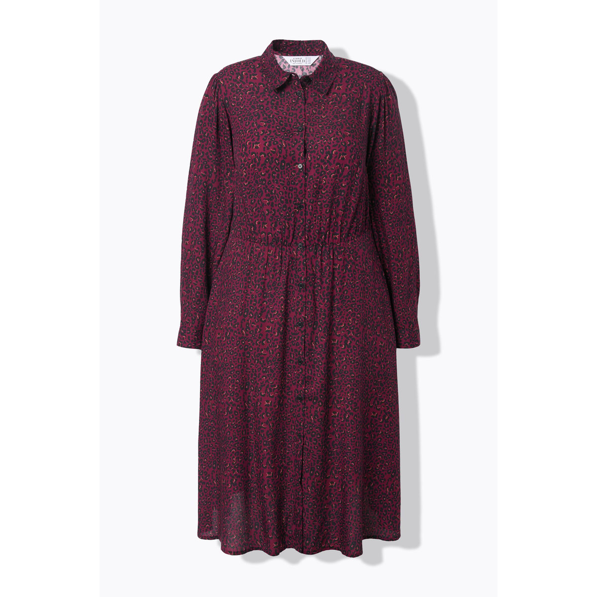Robe maxi coupe trapèze, imprimé léopard rouge vin, STUDIO UNTOLD