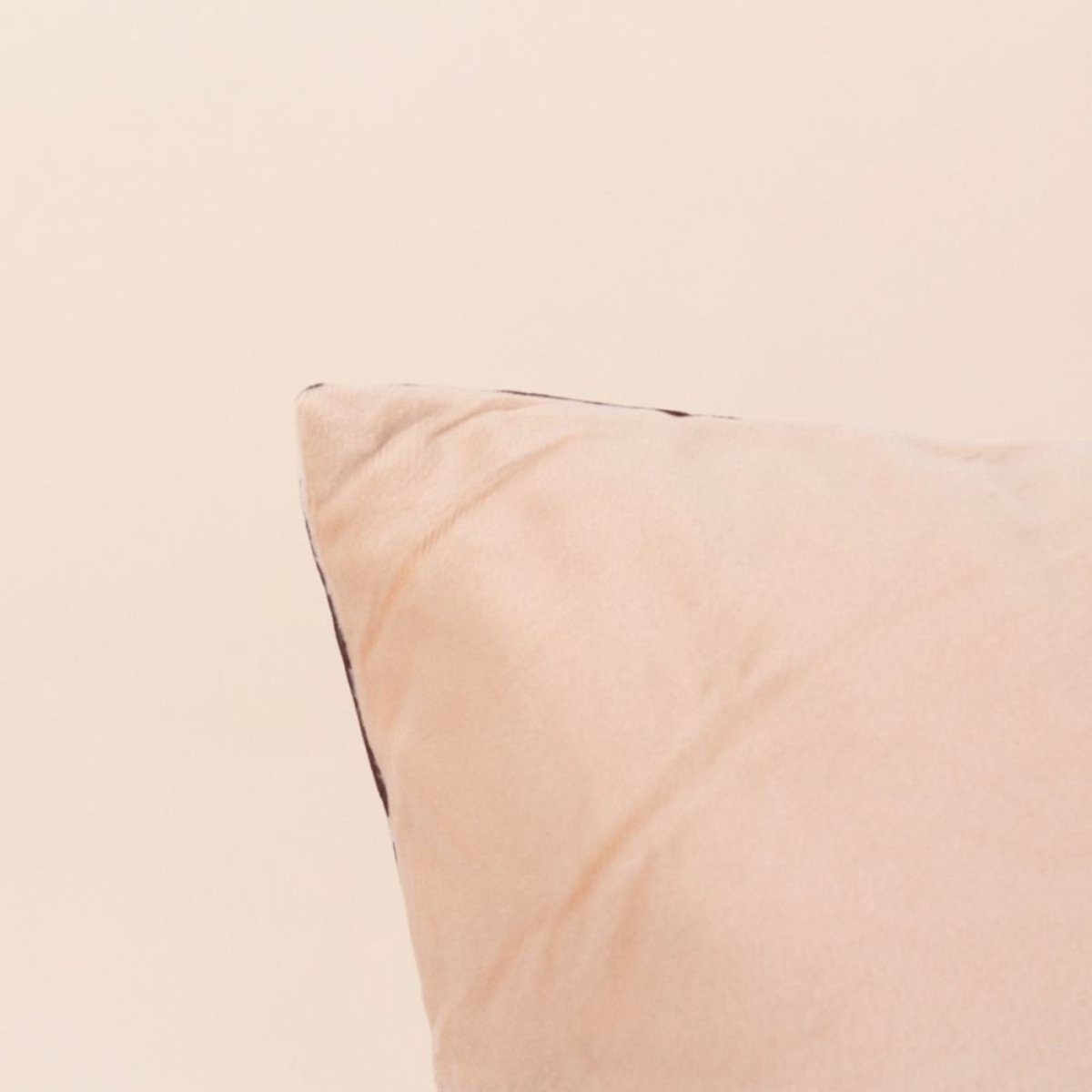 Coussin teckel velours rayures 45x45cm beige, KERSTEN
