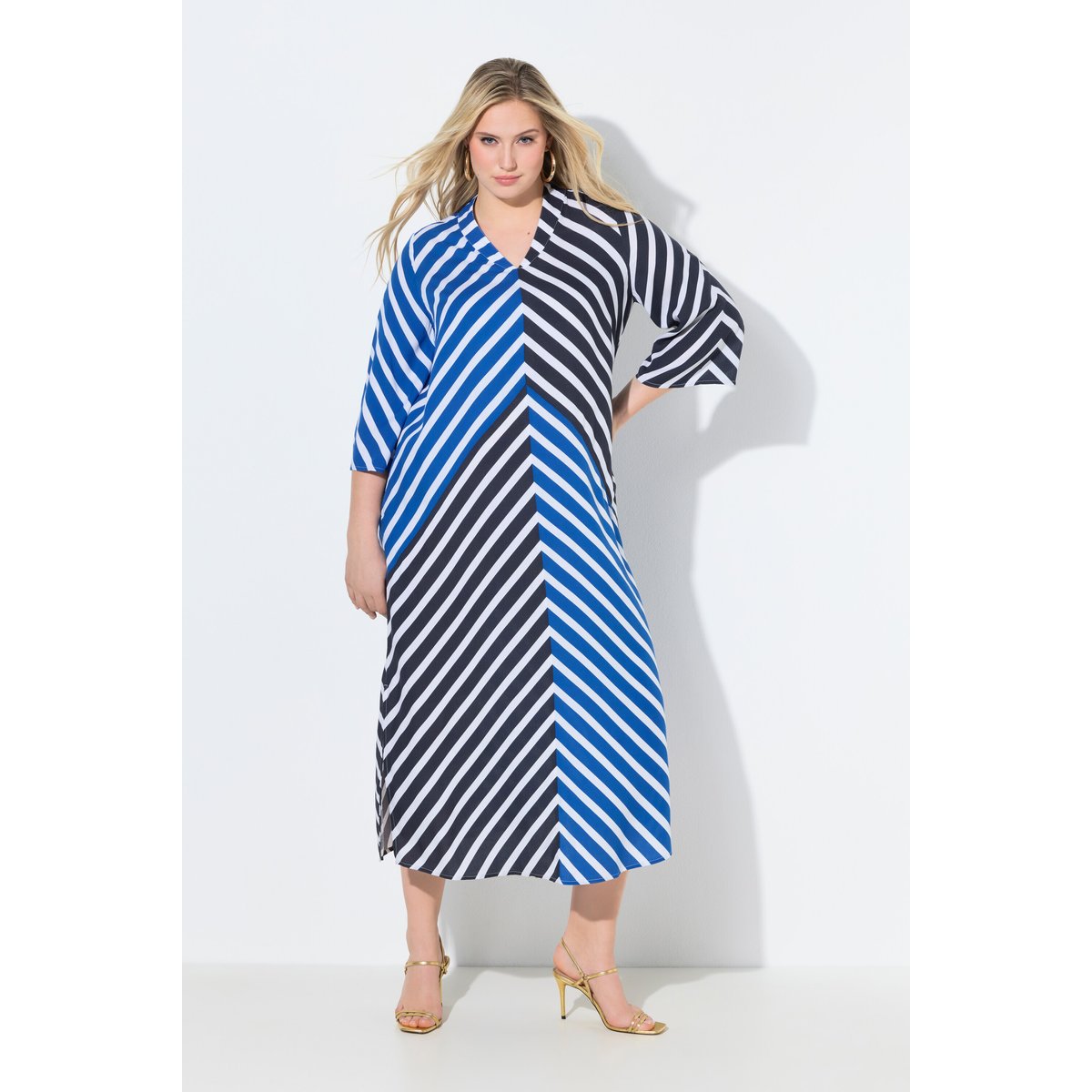 Robe-tunique maxi à rayures bleu azur, ULLA POPKEN
