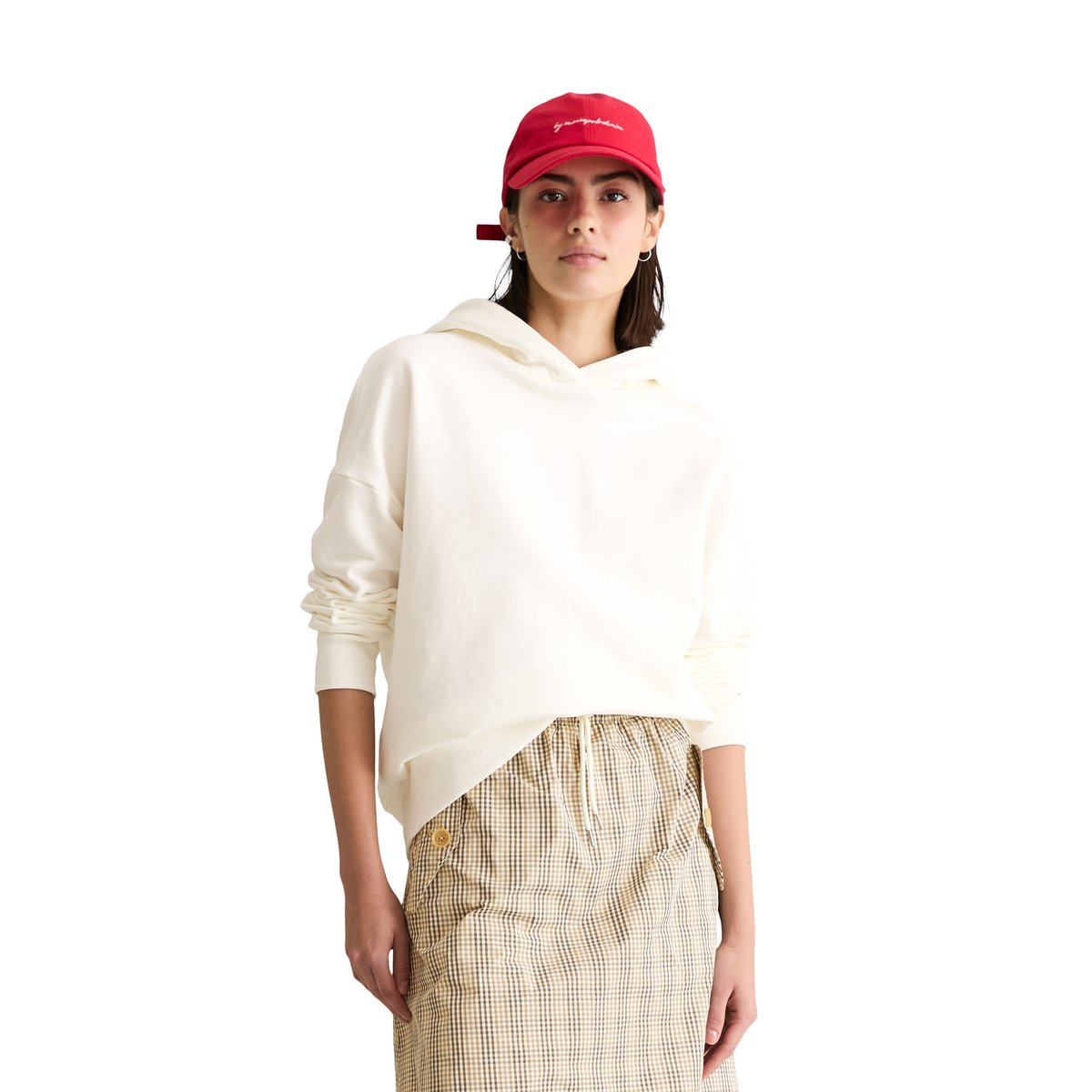 Sweat à capuche coupe classique avec intérieur douillet blanc naturel, MARC O’POLO DENIM