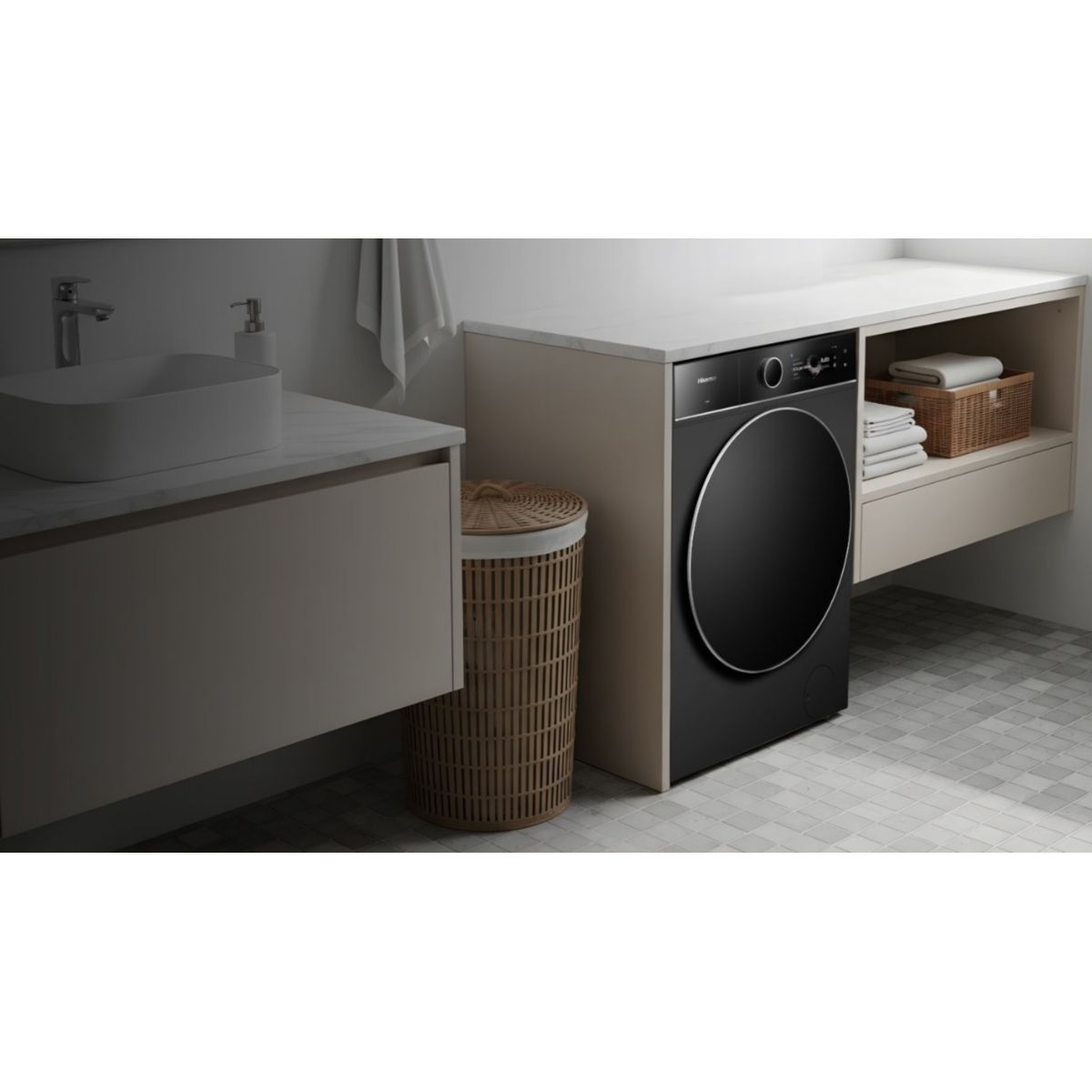 Lave linge hublot WF7I1248BBR couleur unique, HISENSE