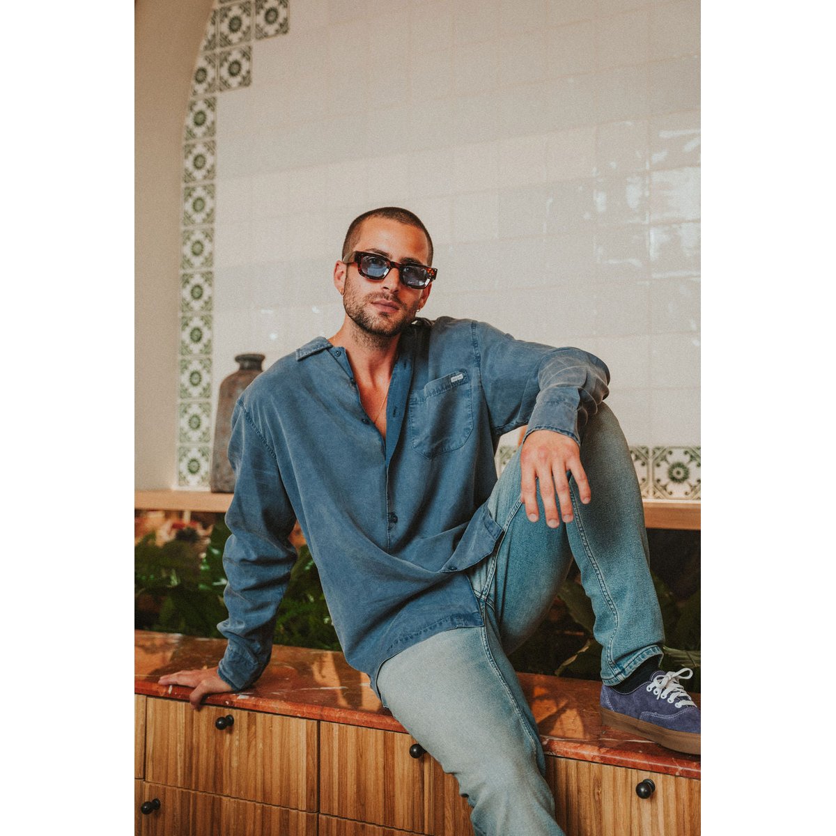 CHEMISE COOL ESTATE bleu délavé, PULLIN