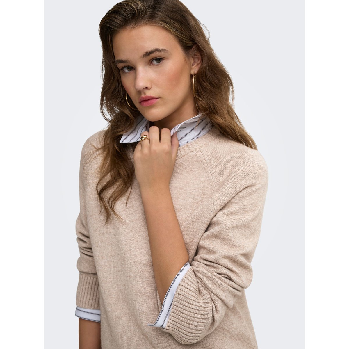 Pull En Maille marron - mocha meringue 1, ONLY