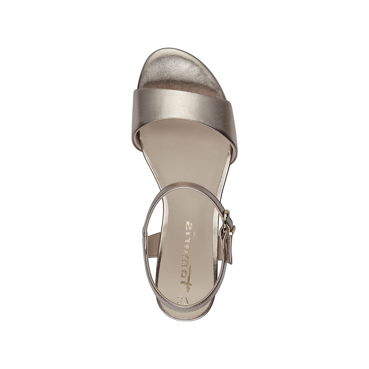 Sandali trotteur con tacco platino, TAMARIS
