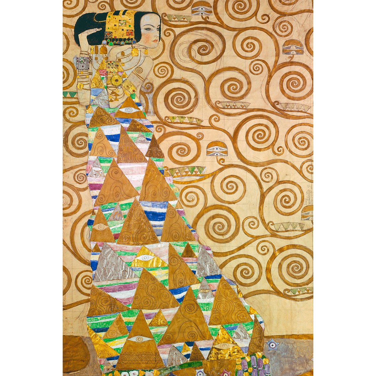 Tableau célèbre Klimt Expectation tableau alu dibond, HEXOA