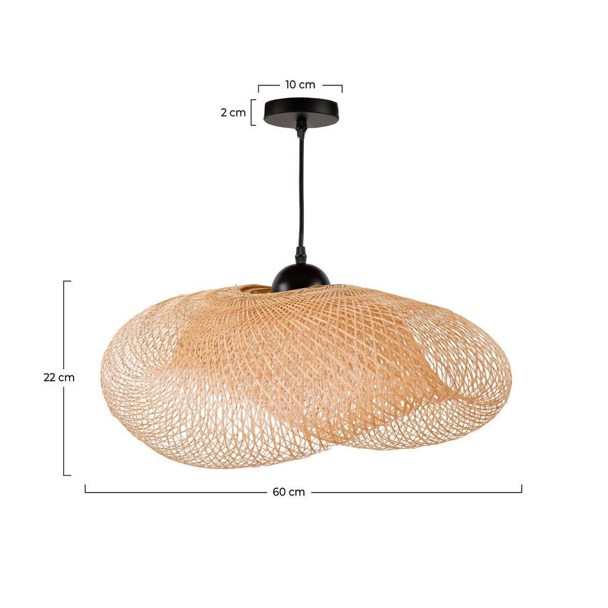 Suspension en bambou D60 cm - ANYA naturel, MAISON PAVANE