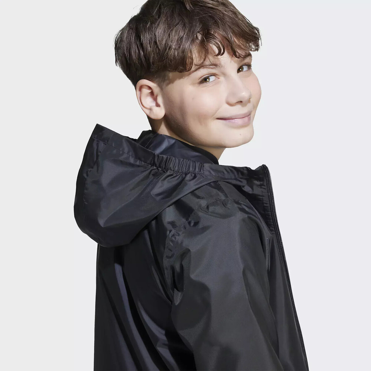 Giacca anti-vento con cappuccio nero , adidas Performance
