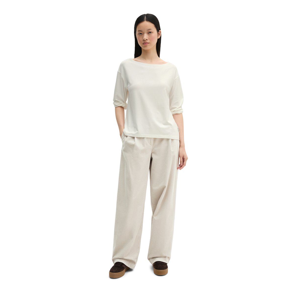 T-shirt relaxed en doux mélange de modal blanc, MARC O'POLO
