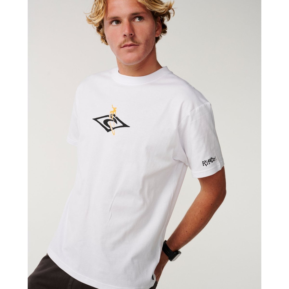 T-shirt Eddie Would Go Petro DIAMOND coupe Loose blanc, RIP CURL