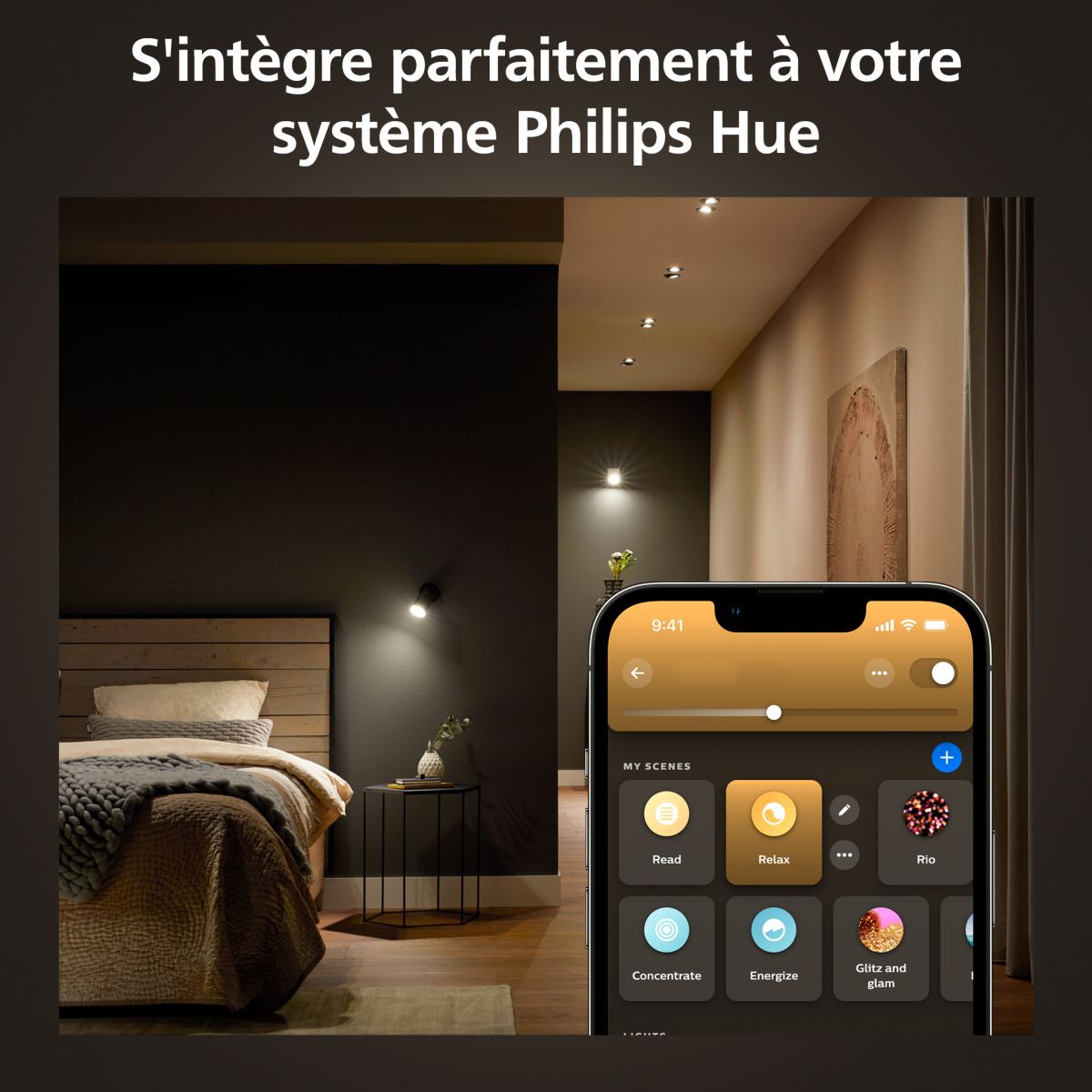 Ampoule LED connectée GU10 White Ambiance pack de 2 multicolore, PHILIPS HUE