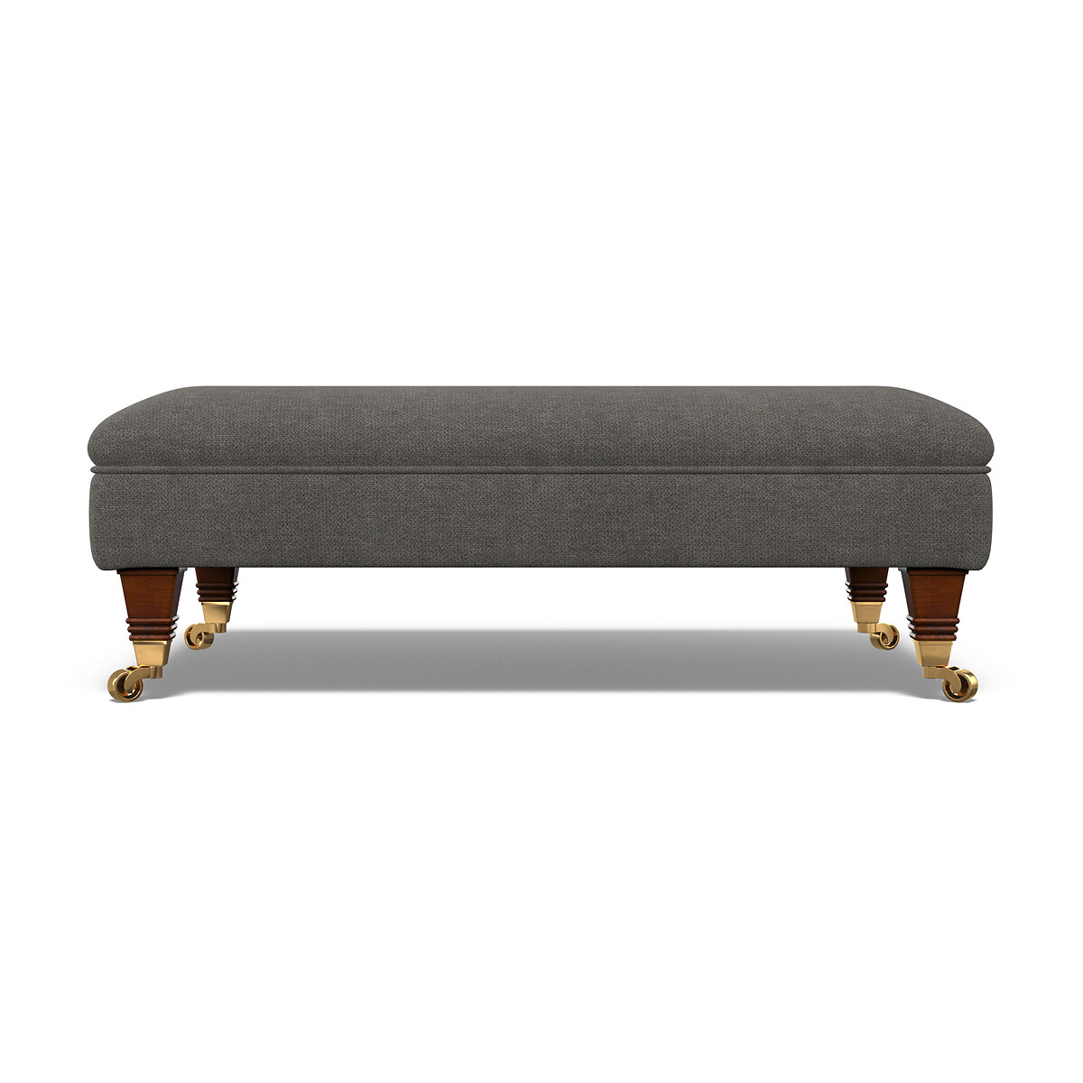 Emeline Soft Brushed Footstool with Castor Legs pewter, ÉDITÉ