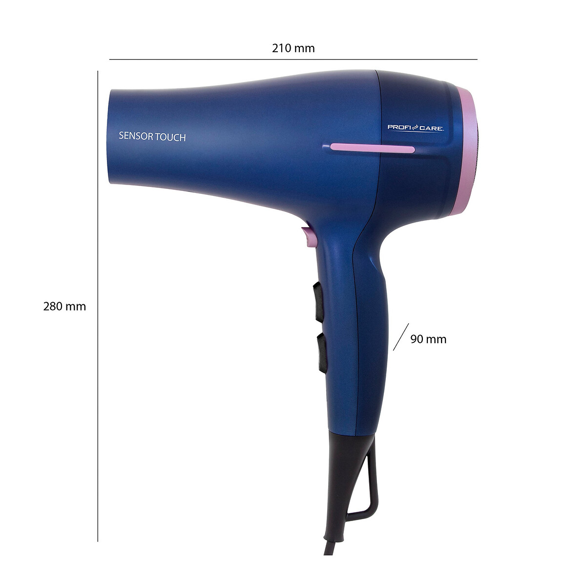 Secador de cabelo profissional sensor toque, da proficare verde-acinzentado, PROFICARE