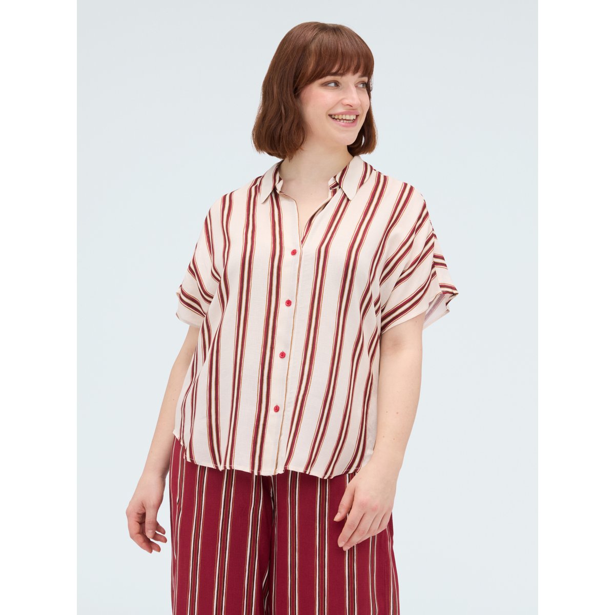 Chemise rayée beige, FIORELLA RUBINO