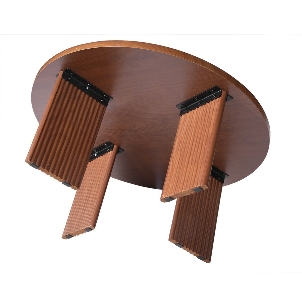 Table basse ronde decor noyer NAIA bois foncé, CALICOSY