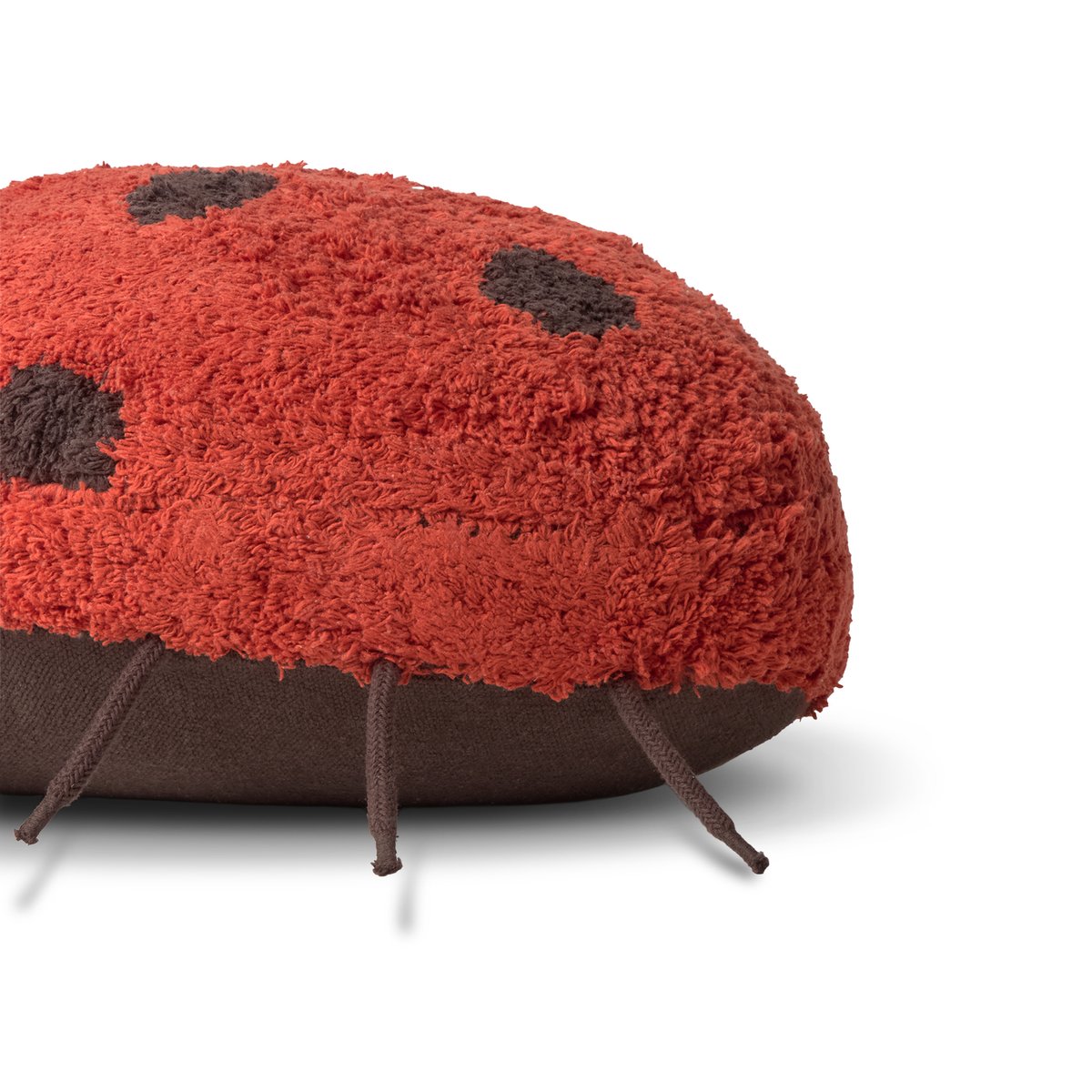 Coussin de sol Coccinelle Maria PETALS & PALS naturel, grain de café, bossa nova, LORENA CANALS