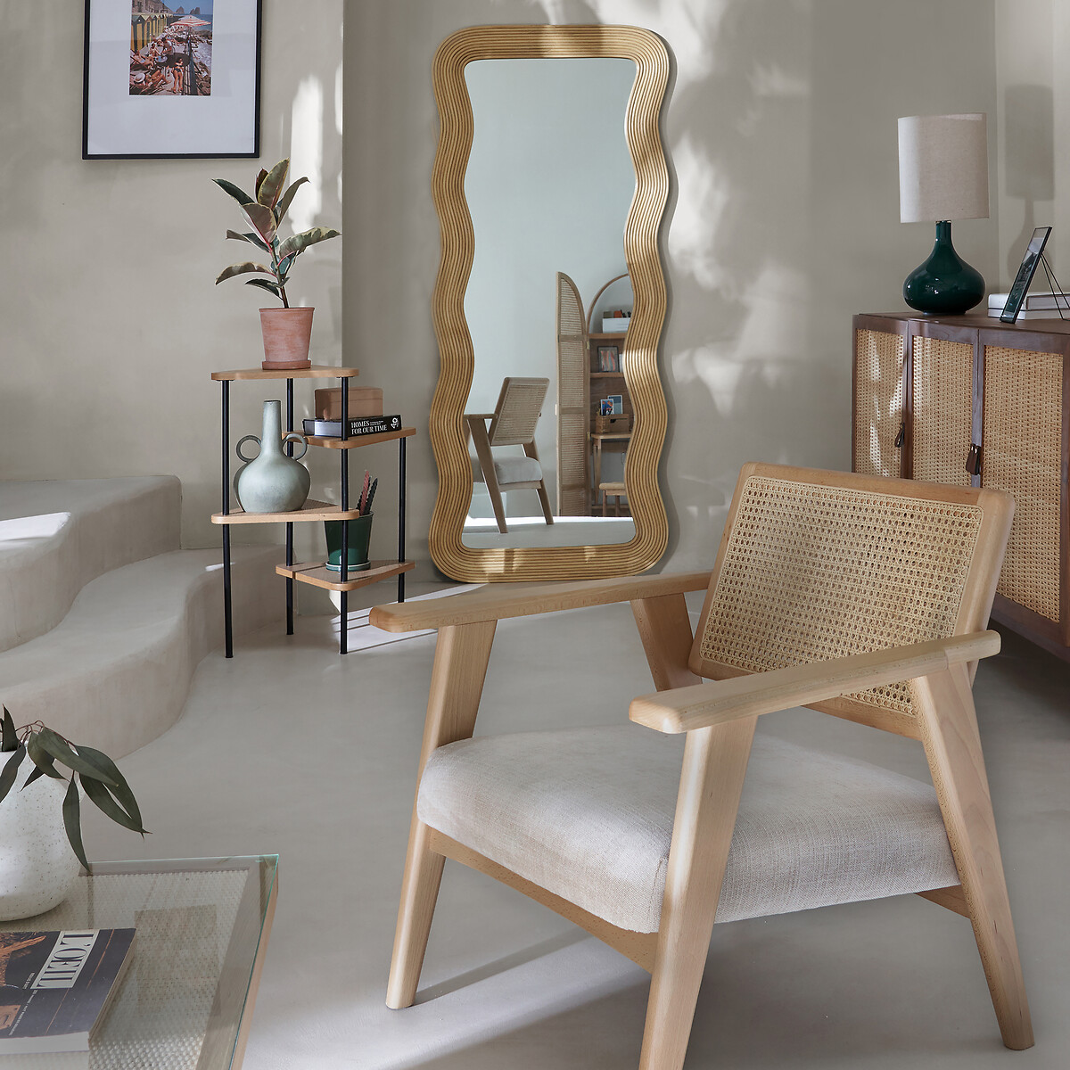Miroir ondulé en rotin H180 cm, Kiza naturel, LA REDOUTE INTERIEURS
