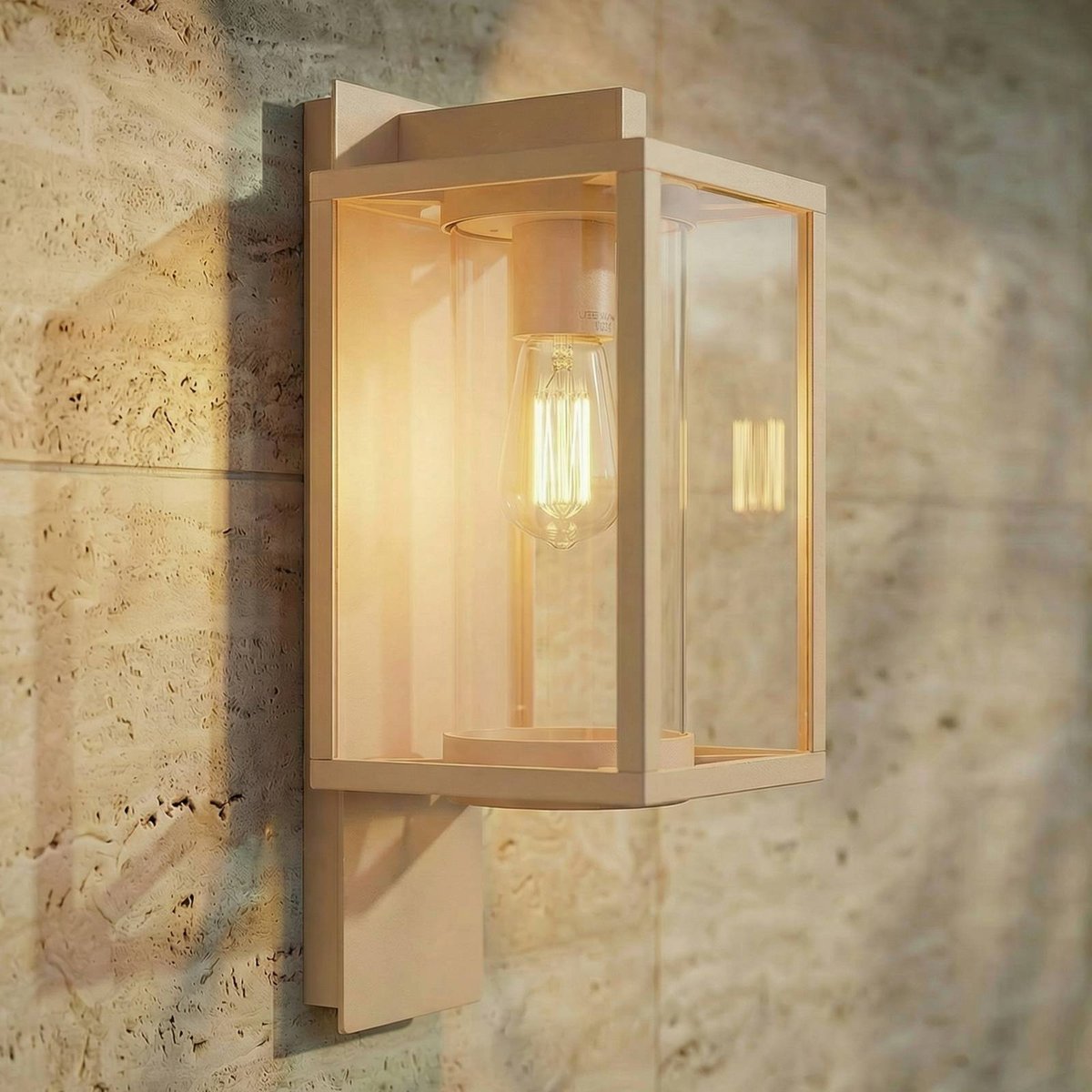 Applique extérieure en aluminium moderne beige, LUCANDE