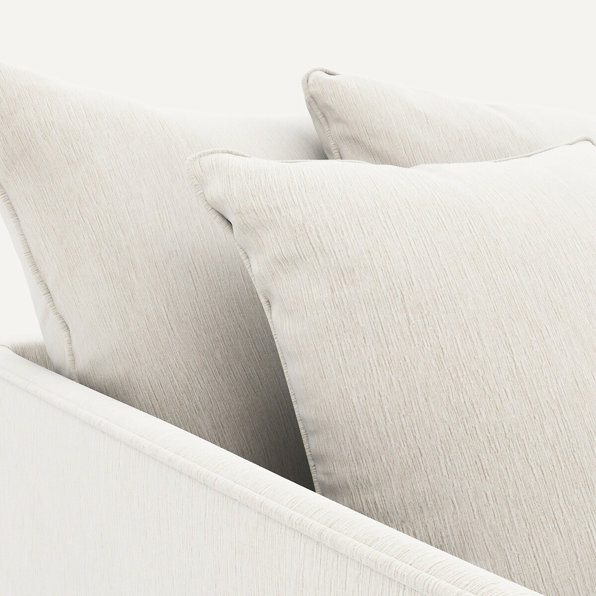 Canapé 2P convertible velours chenille, Lazare blanc, AM.PM