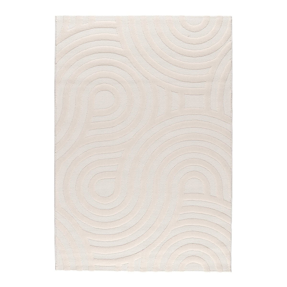 Tapis doux à effet tridimensionnel tons neutres TRIANON beige sable, AFK LIVING