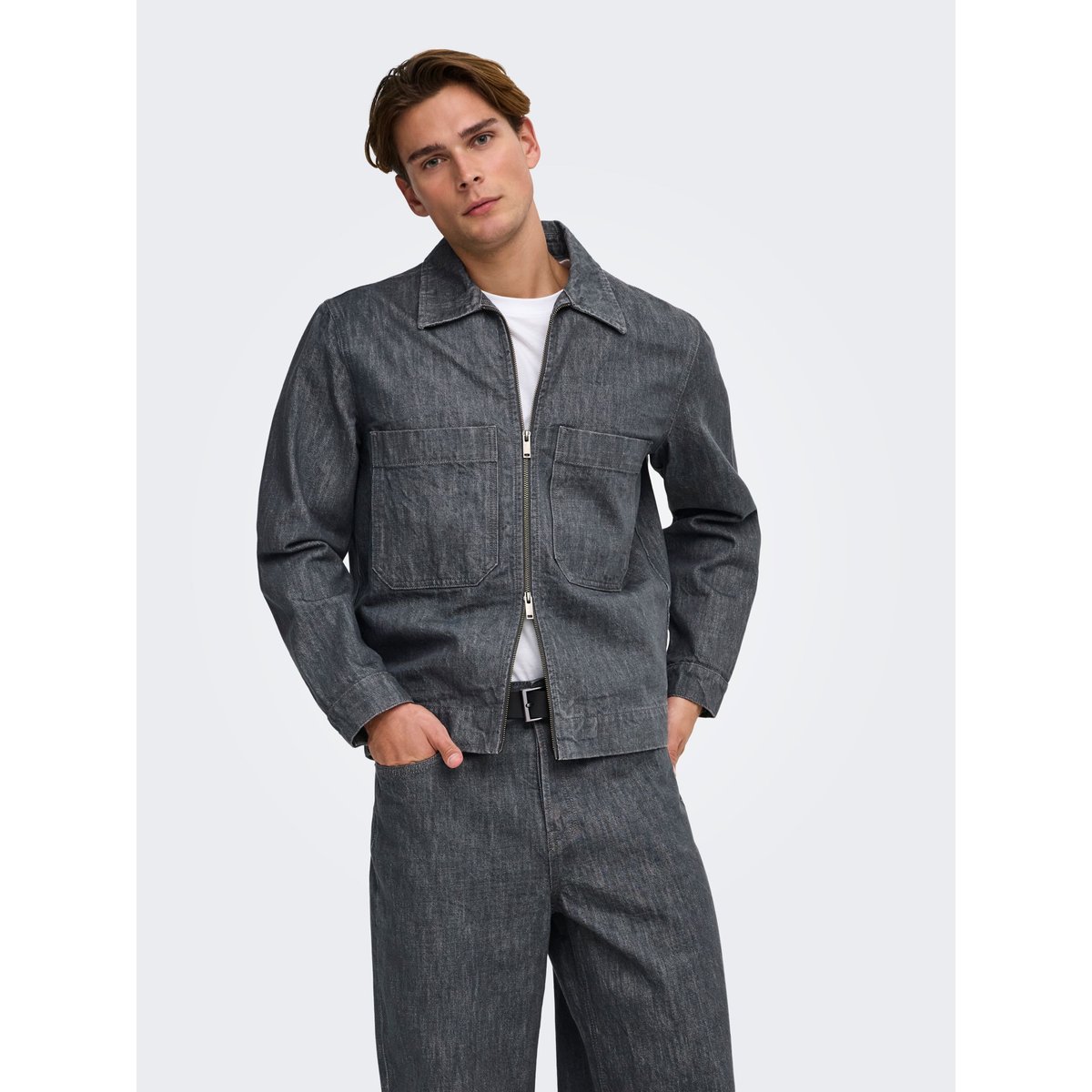 Veste En Jean medium grey denim, ONLY & SONS