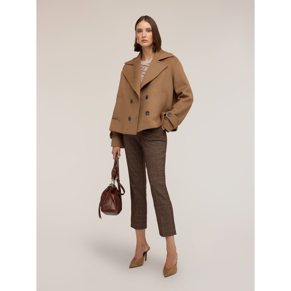 Manteau croisé beige, MOTIVI