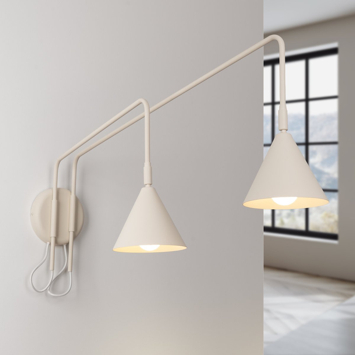Applique murale Beige E14 2 NOX beige, EDEN