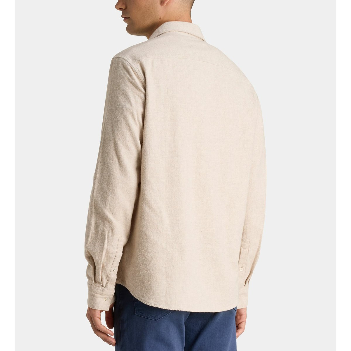 Chemise rirflan droite en coton bio écru et beige, GALERIES LAFAYETTE