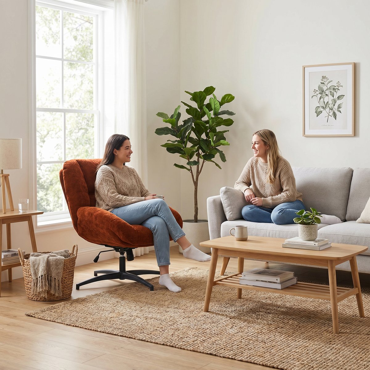 Fauteuil relax réglable et rotatif en tissu chenille, LITHOPSFIX rouge, MEUBLES COSY