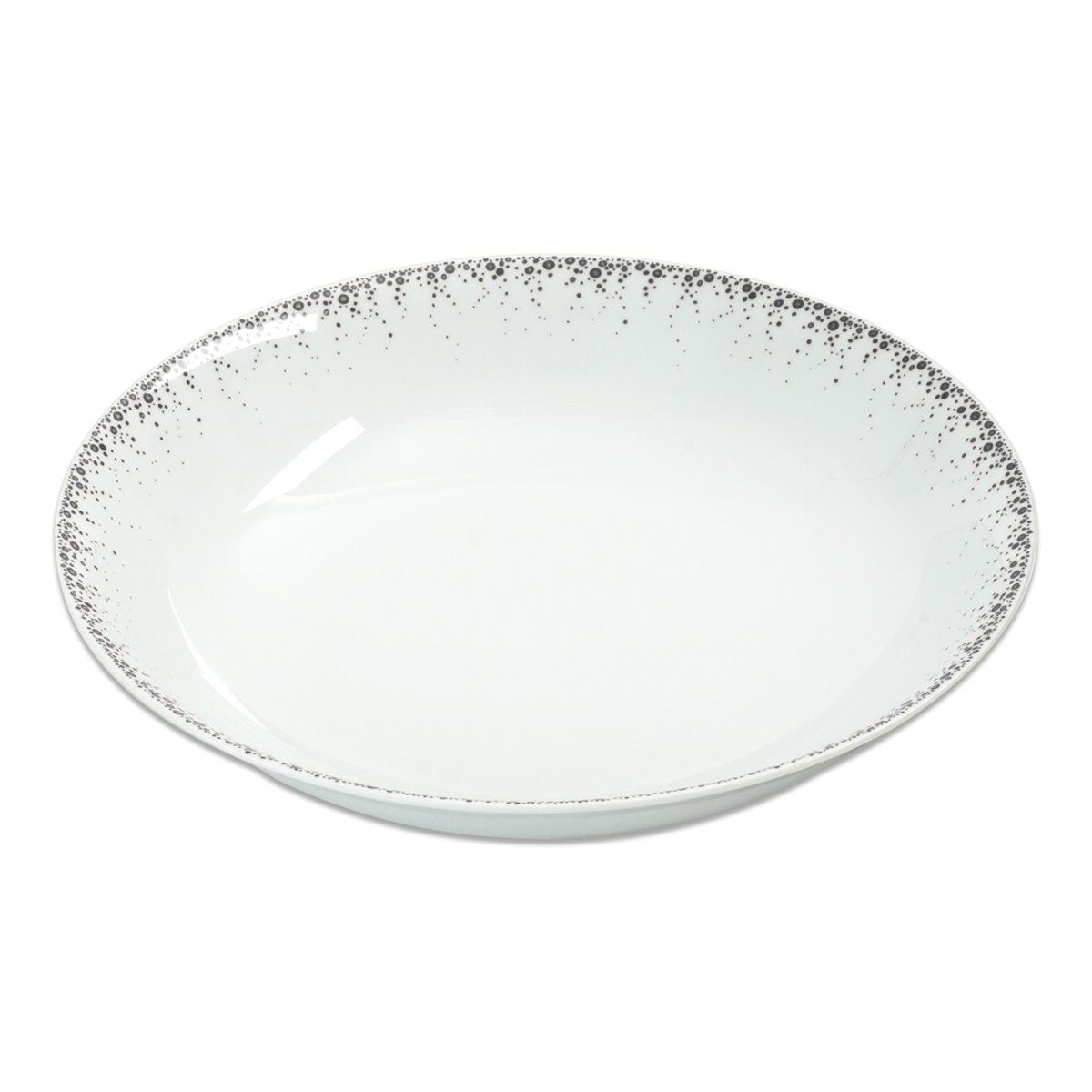 Plat rond creux Boréalis gris 29 cm blanc, TABLE PASSION